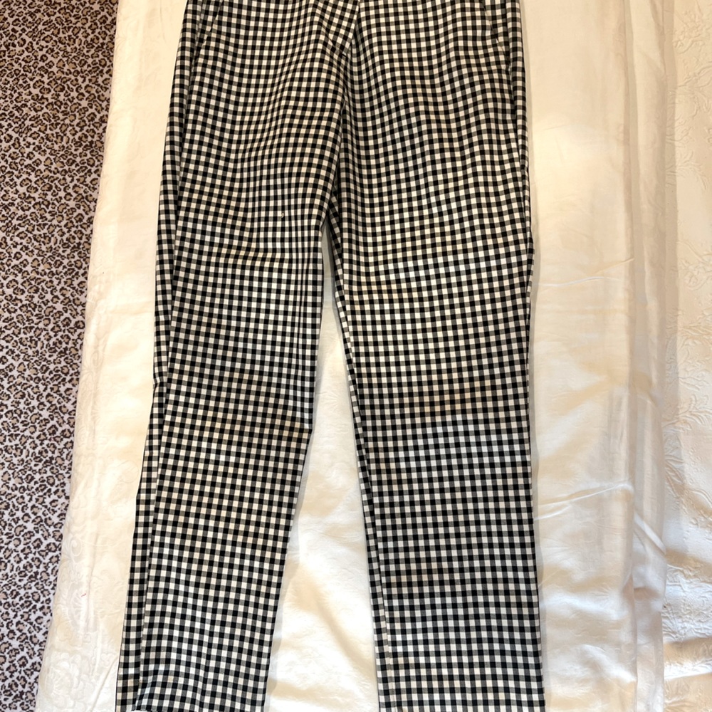 Always in style black and white gingham pants.